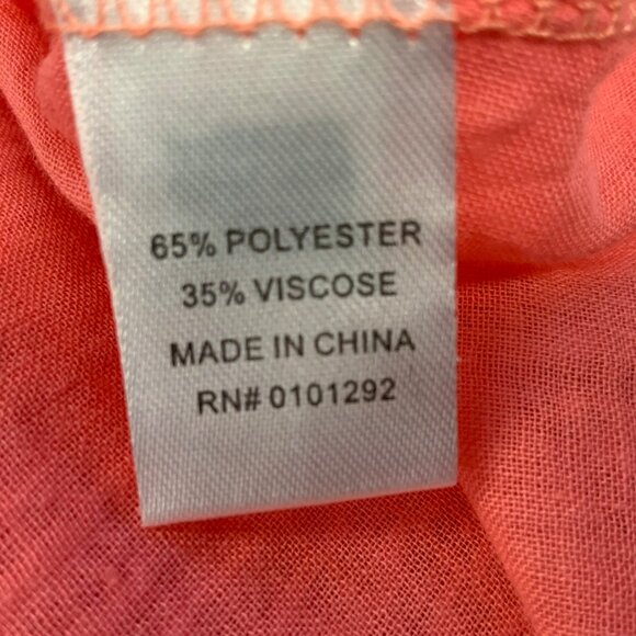 Lulu B Sequin Open Knit Lined Asymmetrical Top In Coral Size XL Faerie Lagenlook - Picture 8 of 9